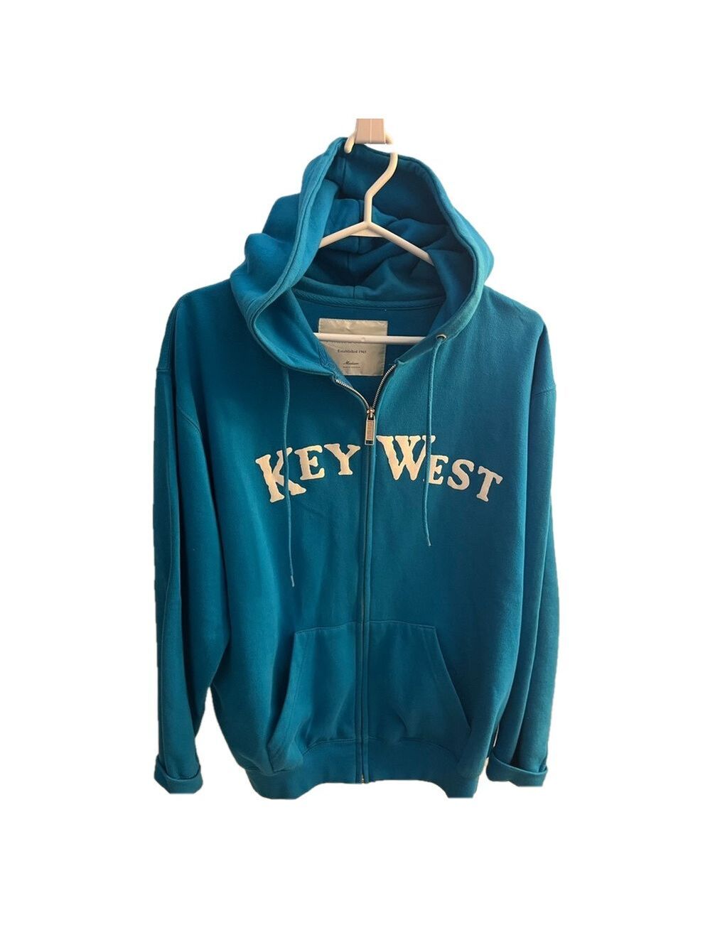 80% cotton zippered Key West hoodie size medium